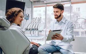 Woman smiling in dental chair