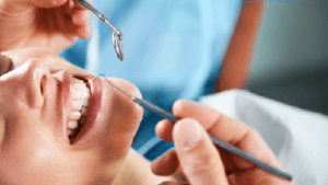 Dental instruments in near mouth