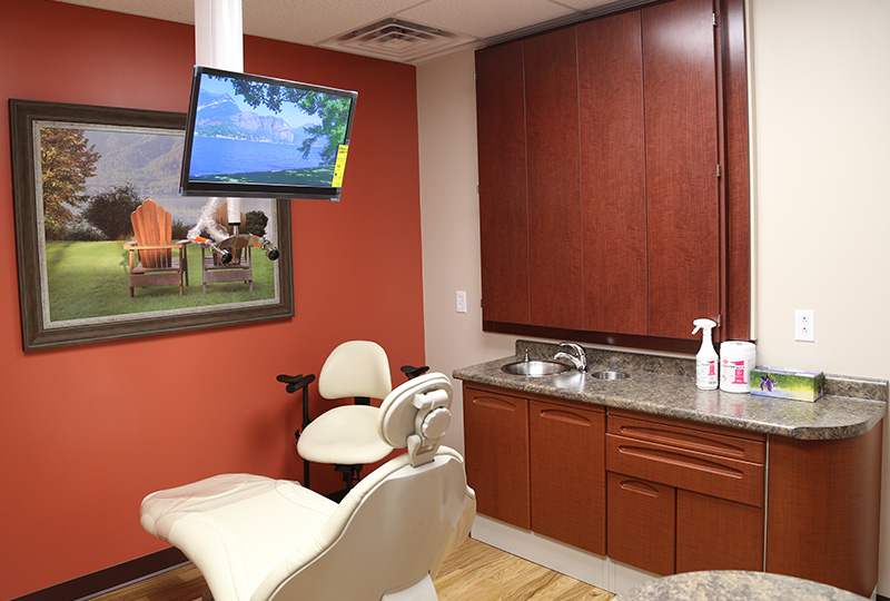 High tech dental exam room