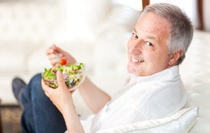 Man eating a salad in Canonsburg