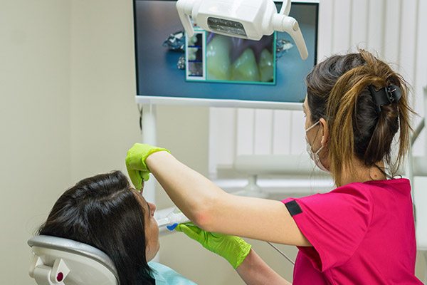 woman getting dental checkup