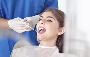 Woman receiving dental care