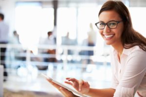 businesswoman with confident smile