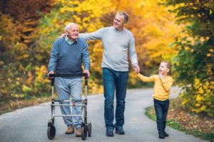 three generations walking