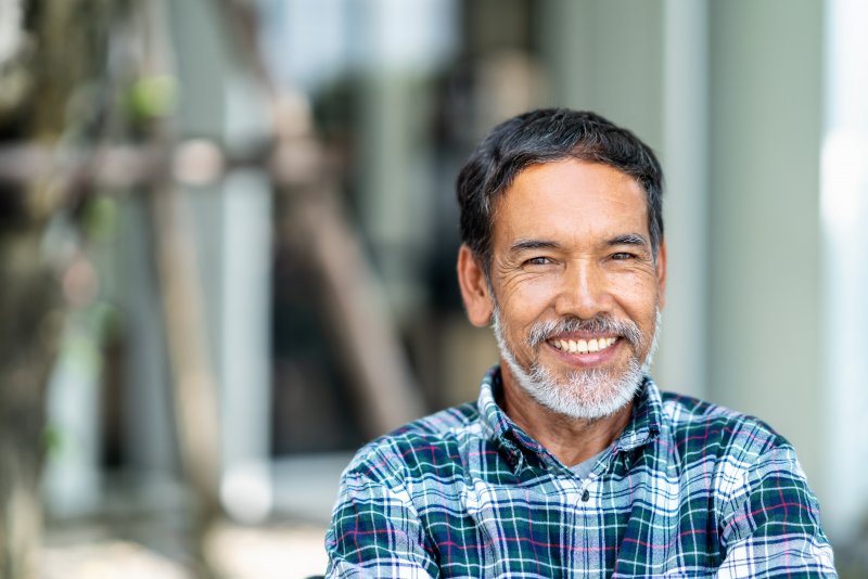 Man with dental implants